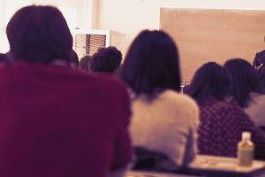 Students in attendance at a lecture