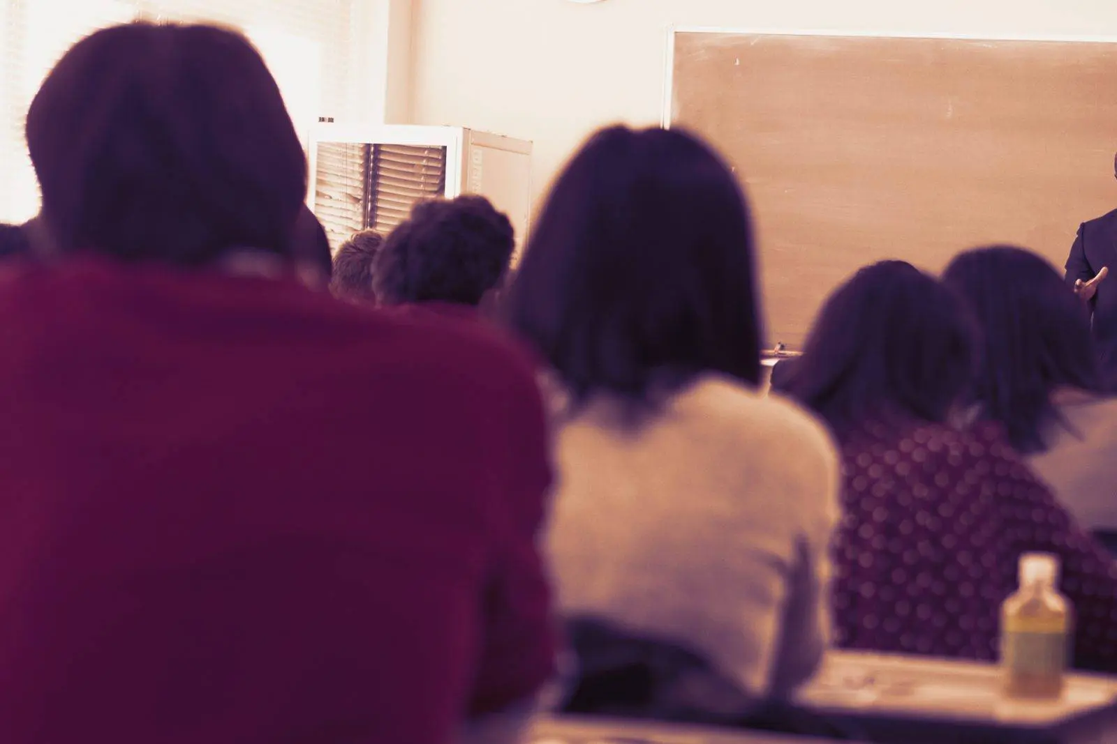Students in attendance at a lecture