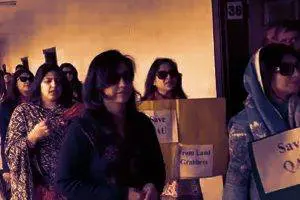 QAU faculty protest on campus