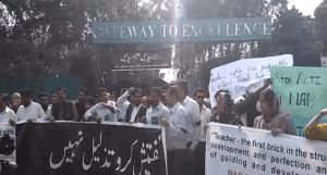 Teachers protest NAB