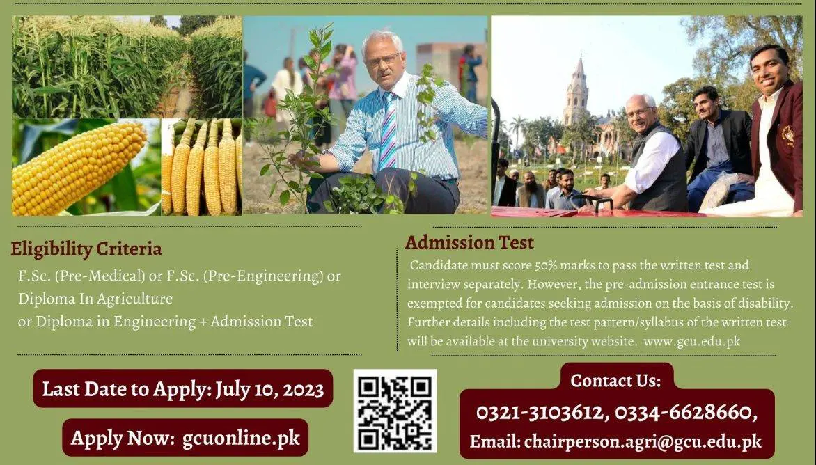 GCU Agriculture admissions