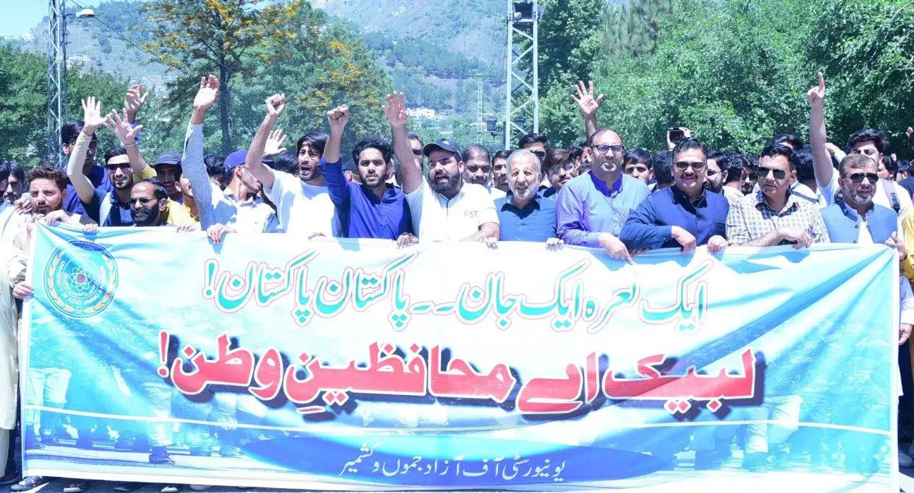 Thousands Rally at UAJK Against India’s War Hysteria