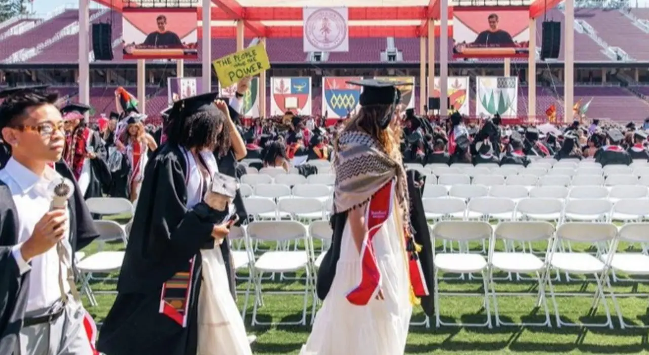 Student Protest at Stanford Graduation