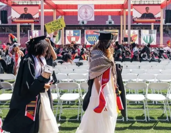 Student Protest at Stanford Graduation